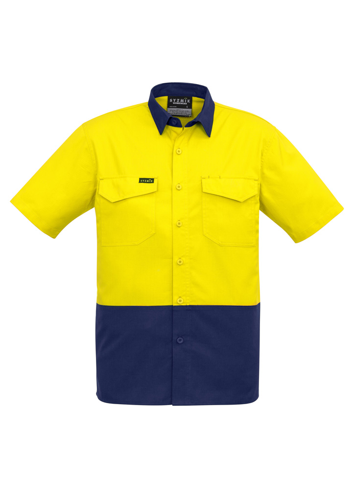 Mens Rugged Cooling Hi Vis Short Sleeve Shirt
