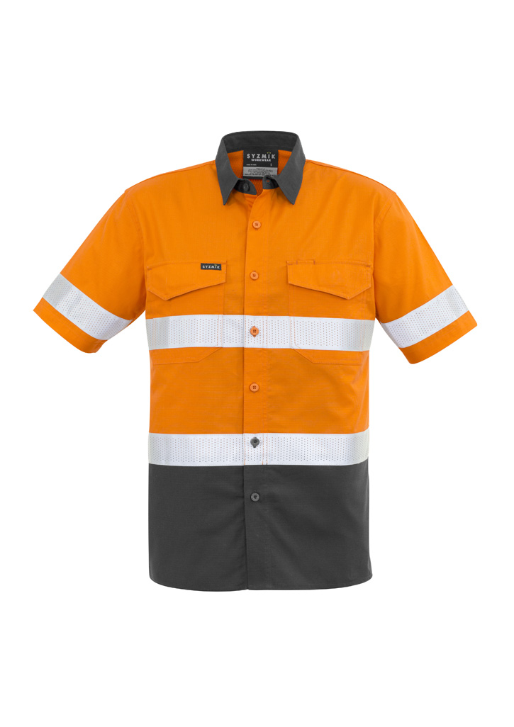 Mens Rugged Cooling Hi Vis Taped Short Sleeve Shirt - Image 18