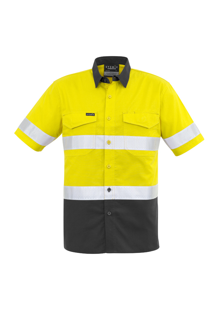 Mens Rugged Cooling Hi Vis Taped Short Sleeve Shirt - Image 16