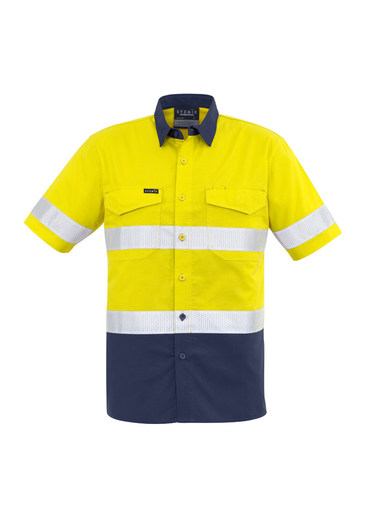 Mens Rugged Cooling Hi Vis Taped Short Sleeve Shirt - Image 14