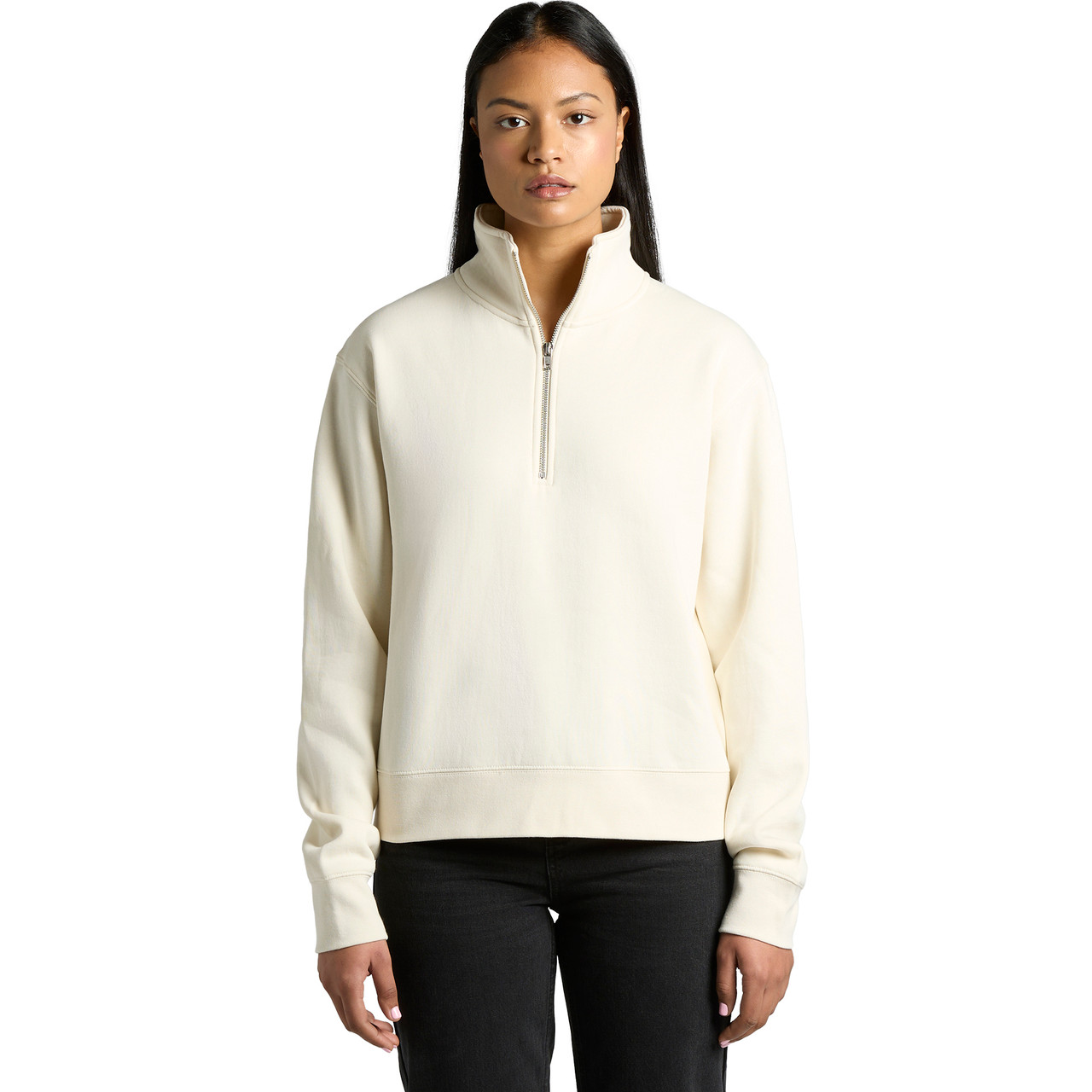Wo's Stencil Half Zip Crew - Image 8