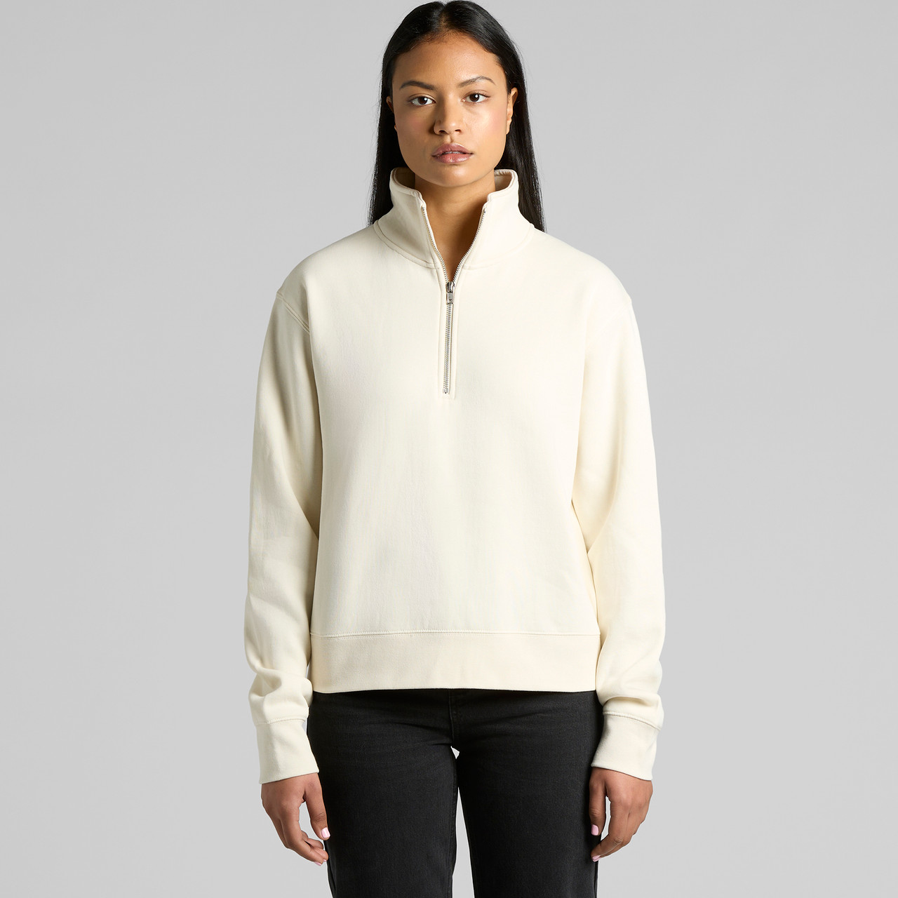 Wo's Stencil Half Zip Crew - Image 11