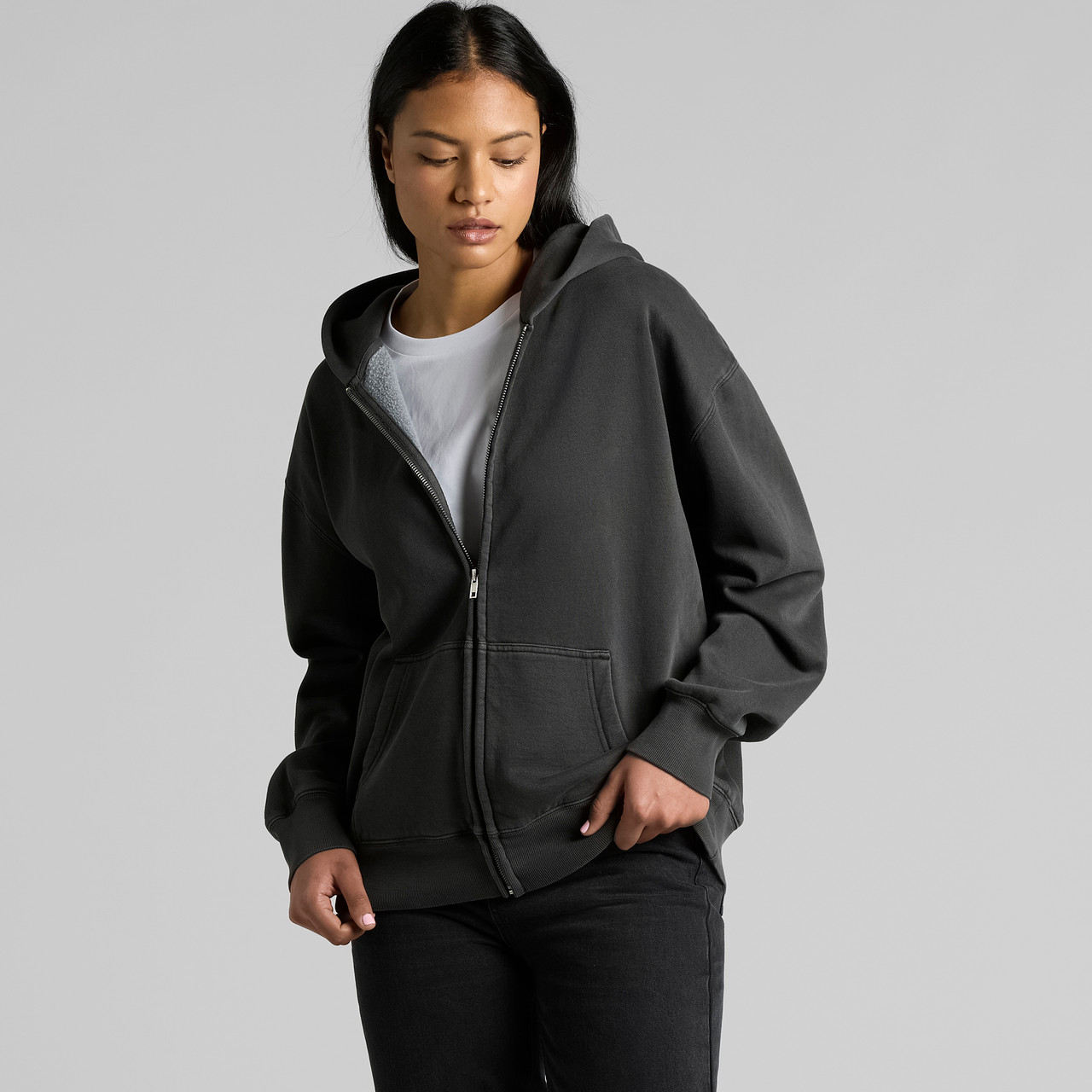 Wo's Relax Faded Zip Hood - Image 4