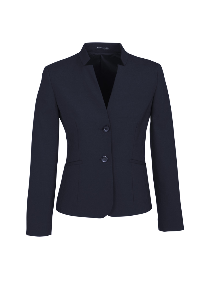 Womens Comfort Wool Stretch Short Jacket with Reverse Lapel - Image 4