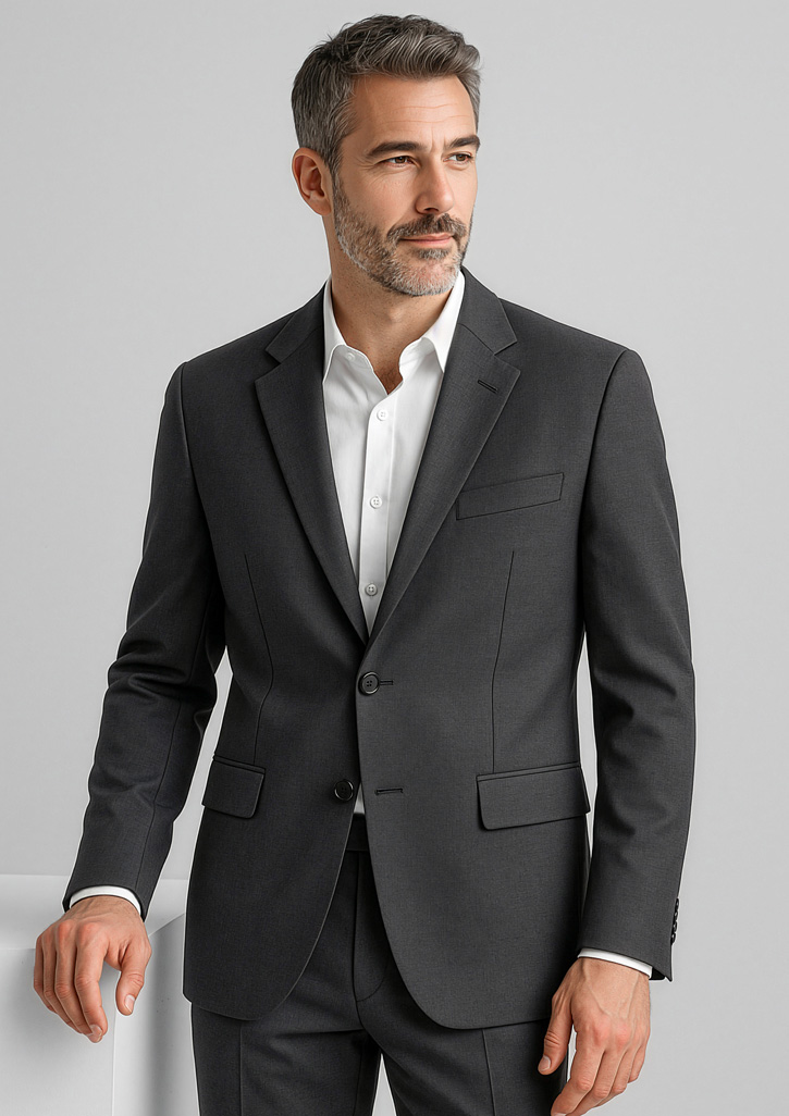 Mens Comfort Wool Stretch 2 Button Classic Jacket - Image 7