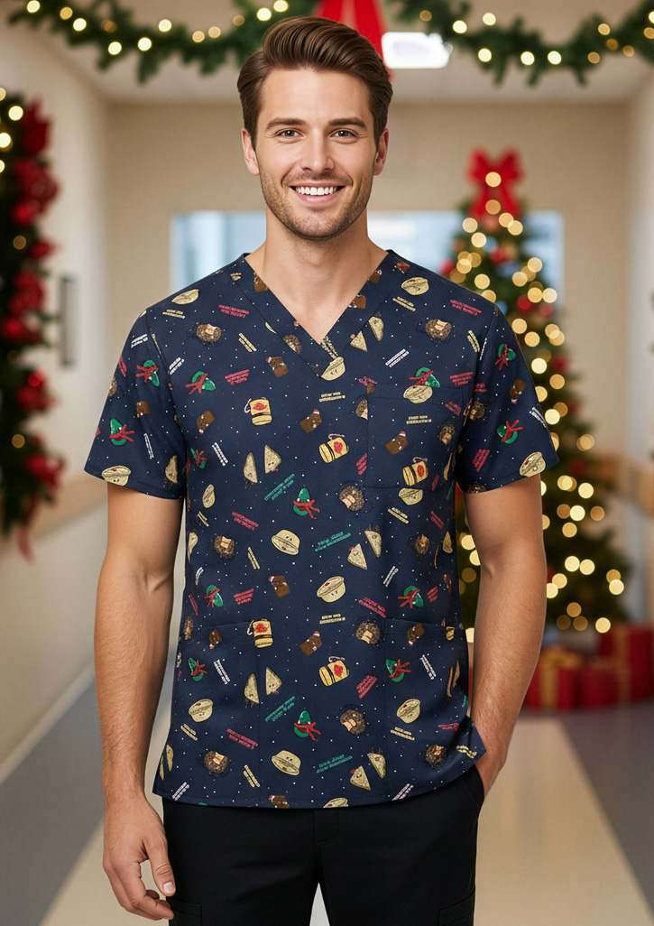 Unisex Christmas Scrub Top - Image 5