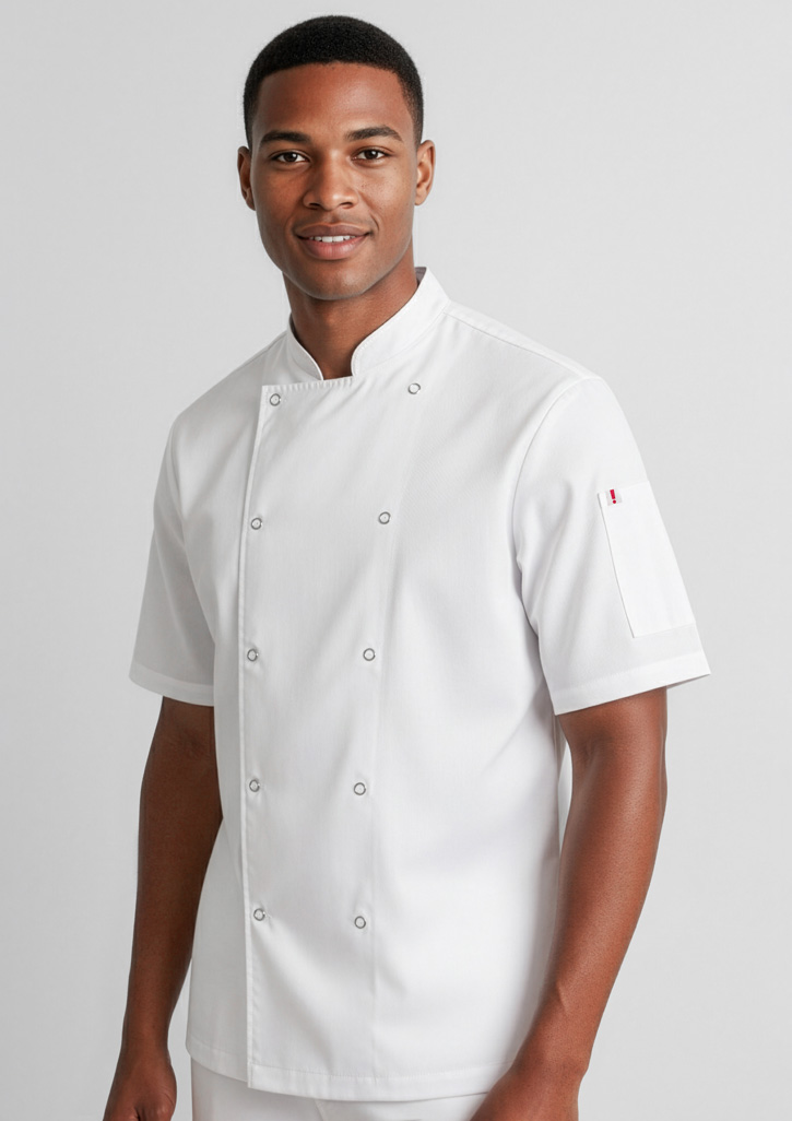Mens Zest Short Sleeve Chef Jacket - Image 4