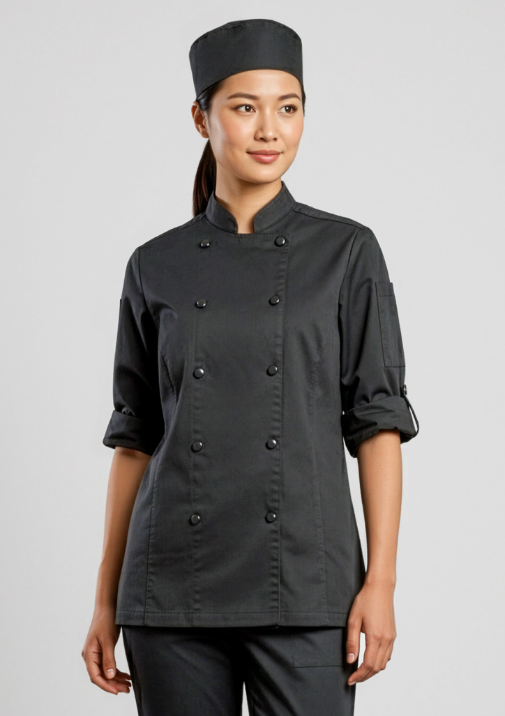 Womens Gusto Long Sleeve Chef Jacket - Image 6
