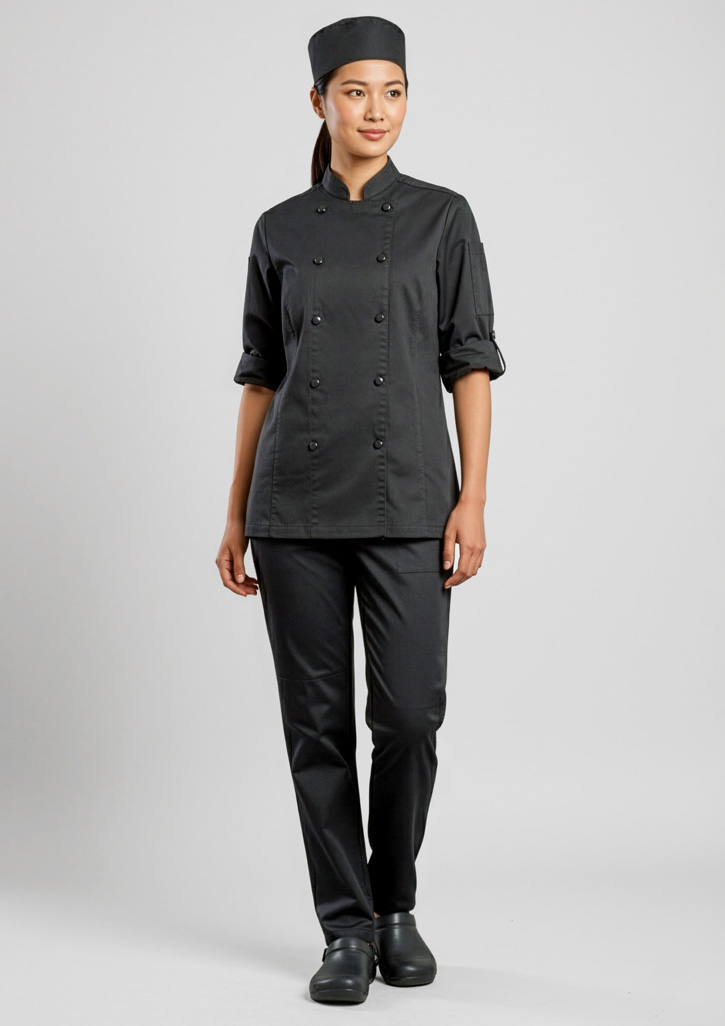 Womens Gusto Long Sleeve Chef Jacket - Image 7
