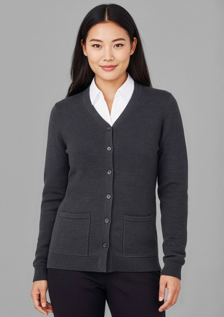 Womens Button Front Knit Cardigan - Image 3