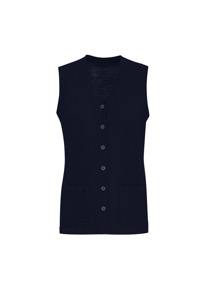 Womens Button Front Knit Vest - Image 5
