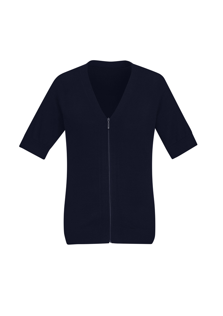 Womens Zip Front Short Sleeve Knit Cardigan - Image 8