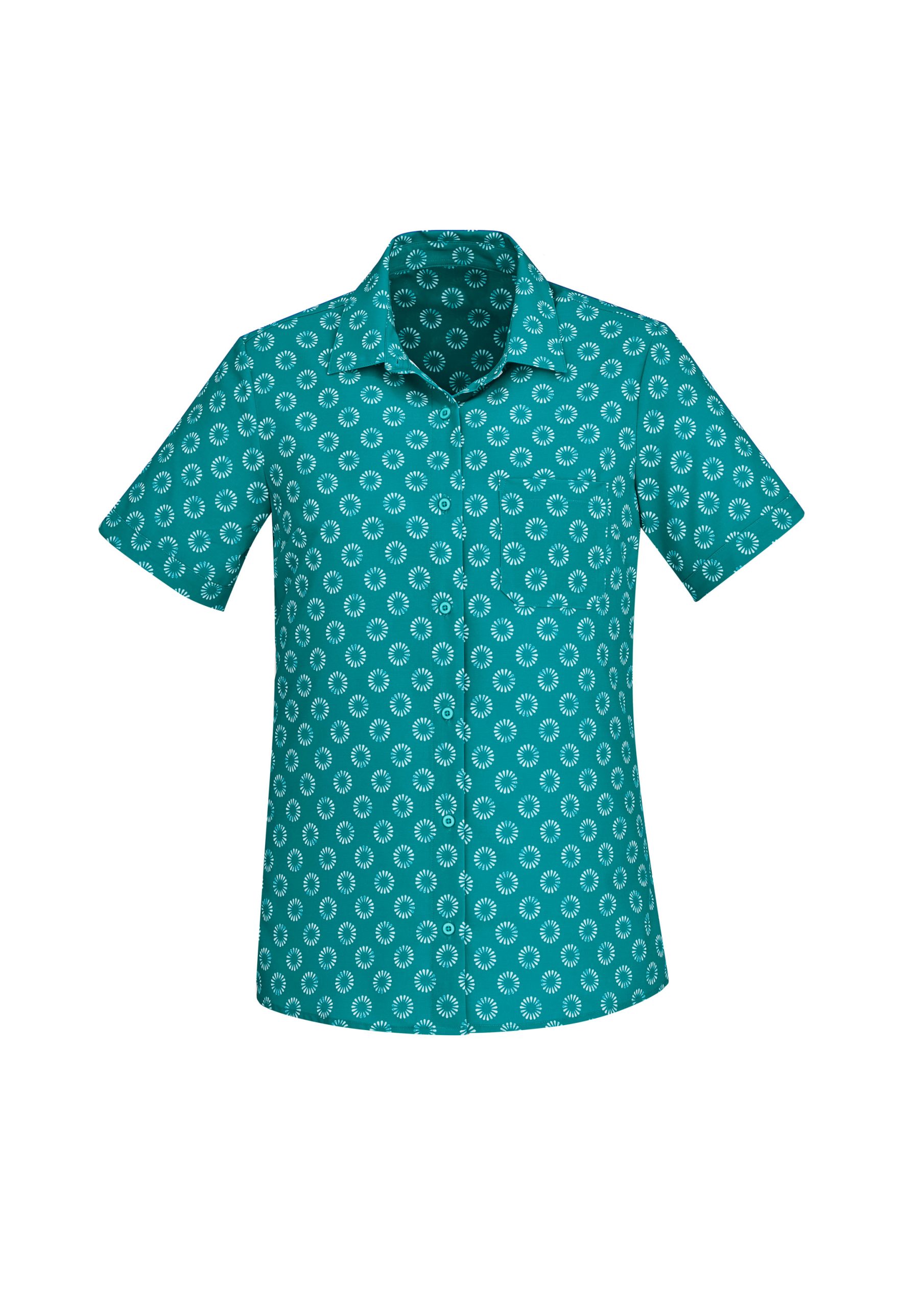 Womens Florence Daisy Print Short Sleeve Shirt - Image 6