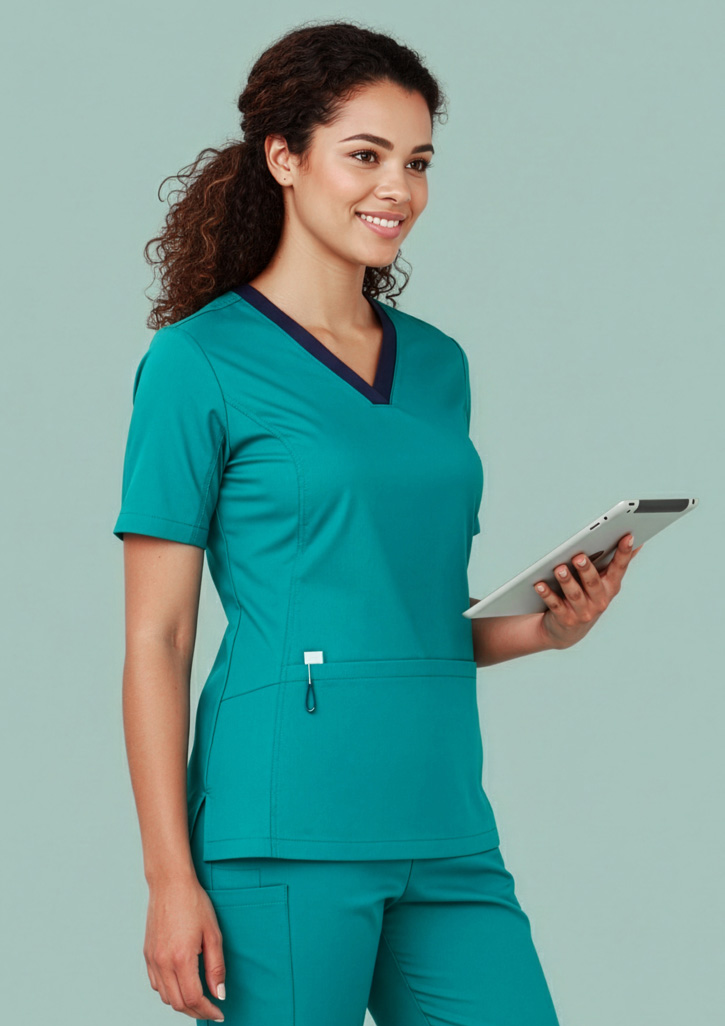 Womens Riley Stretch Scrub Top - Image 10