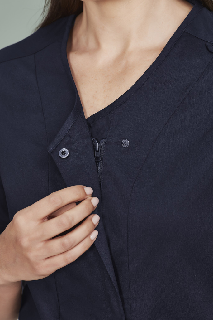 Womens Parks Zip Front Crossover Scrub Top - Image 4