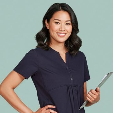 Womens Rose Tunic Scrub Top