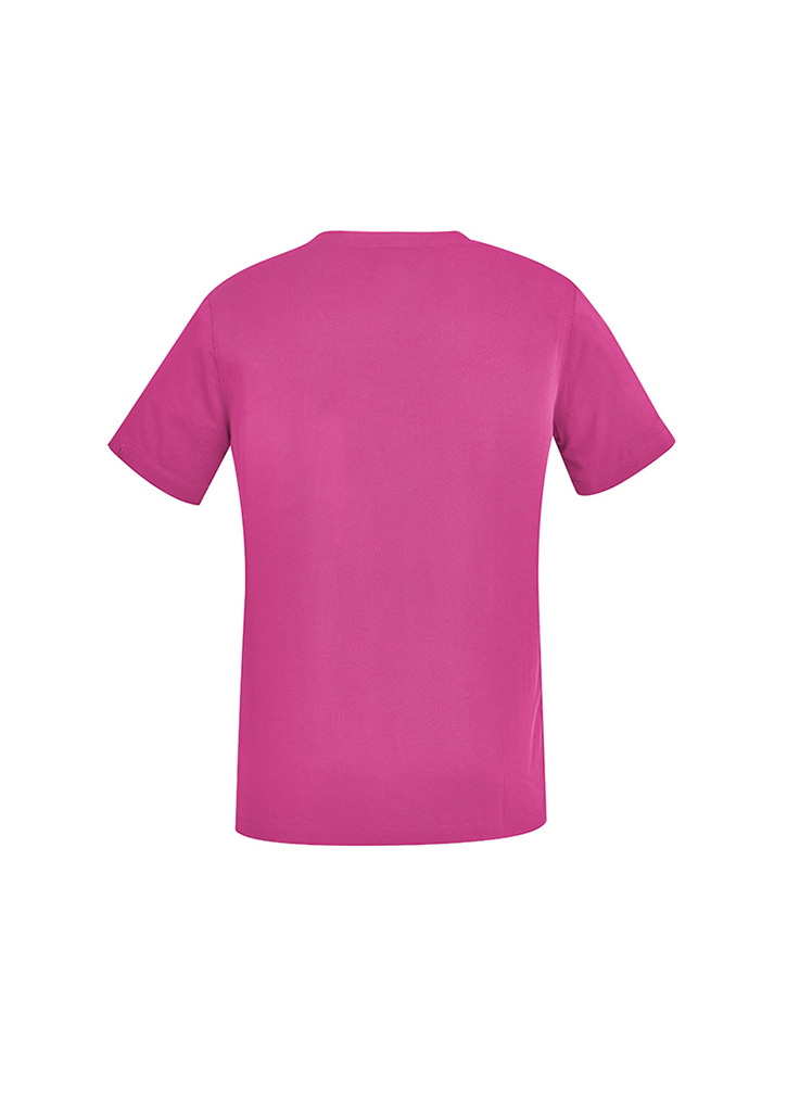 Unisex Pink V-Neck Scrub Top - Image 5