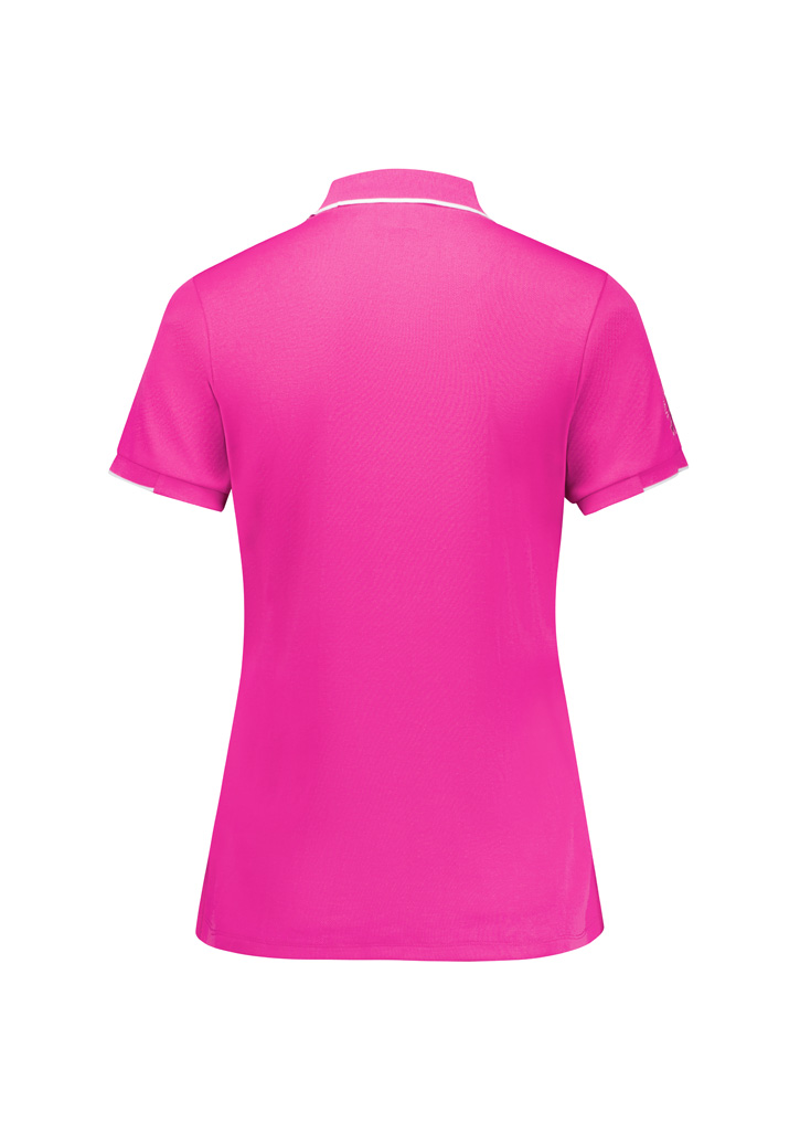Womens Pink Short Sleeve Polo - Image 5
