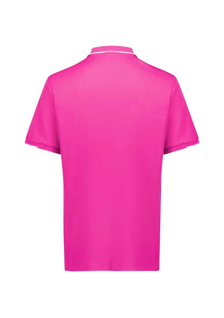 Mens Pink Short Sleeve Polo - Image 5