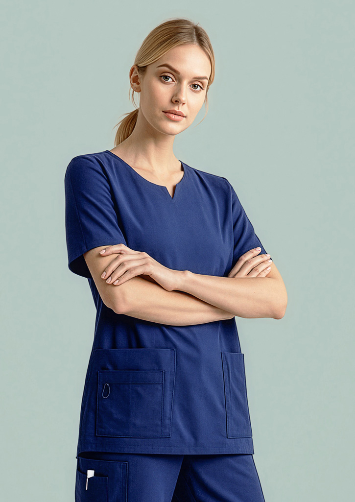 Womens Avery Round Neck Scrub Top - Image 10