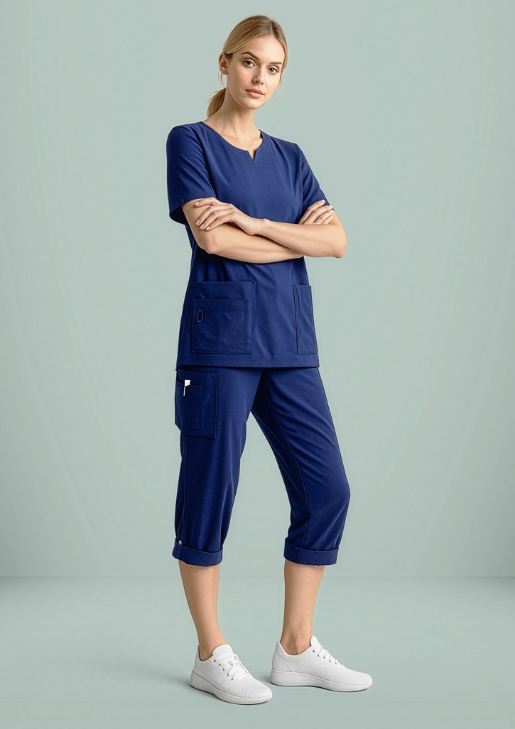 Womens Avery Round Neck Scrub Top - Image 11