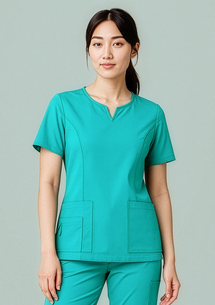 Womens Avery Round Neck Scrub Top - Image 14