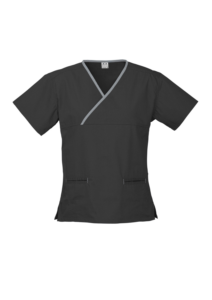 Classic Womens Contrast Crossover Scrub Top - Image 7