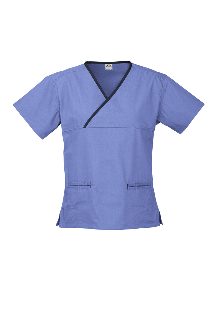 Classic Womens Contrast Crossover Scrub Top - Image 12