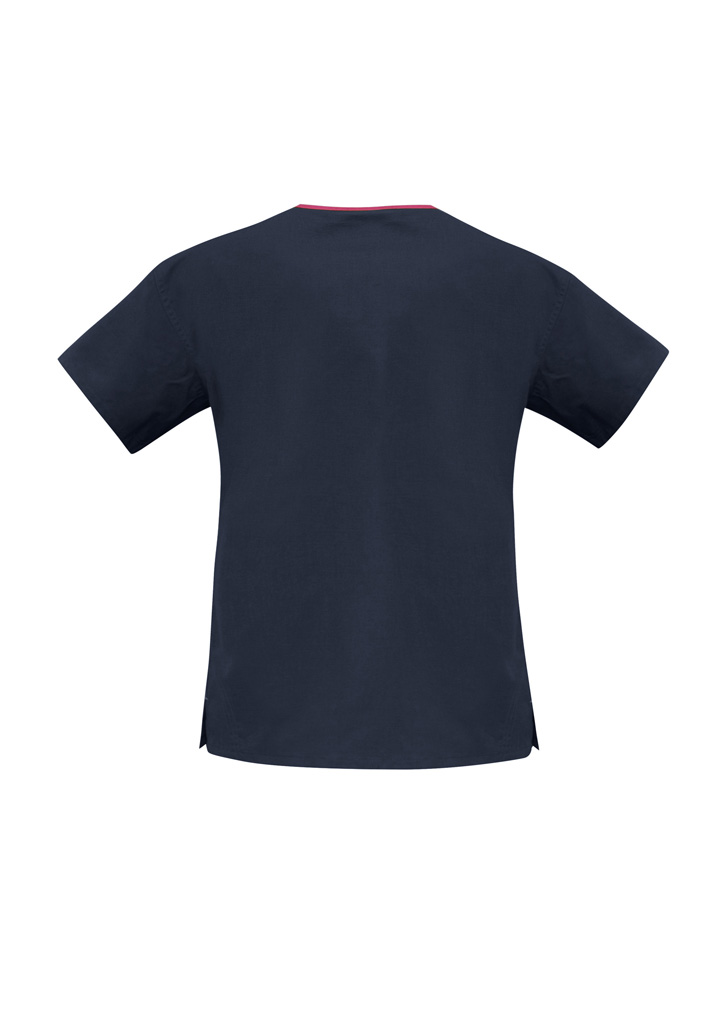 Classic Womens Contrast Crossover Scrub Top - Image 4