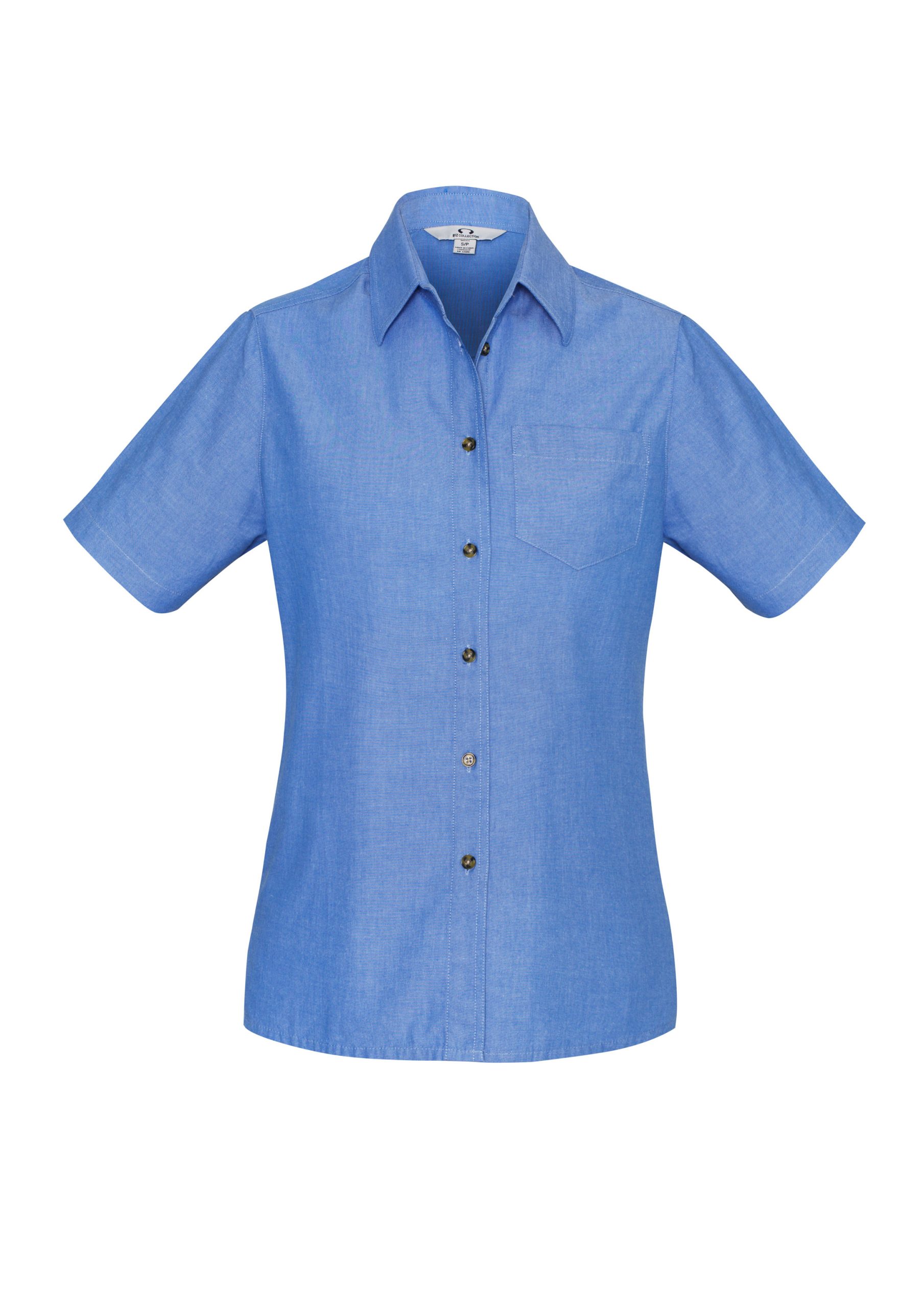 Womens Chambray Short Sleeve Shirt - Image 3