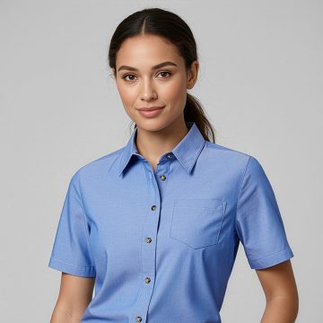 Womens Chambray Short Sleeve Shirt