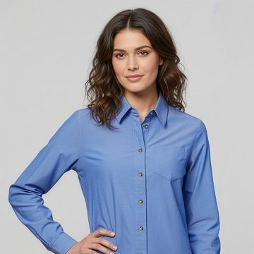 Womens Chambray Long Sleeve Shirt