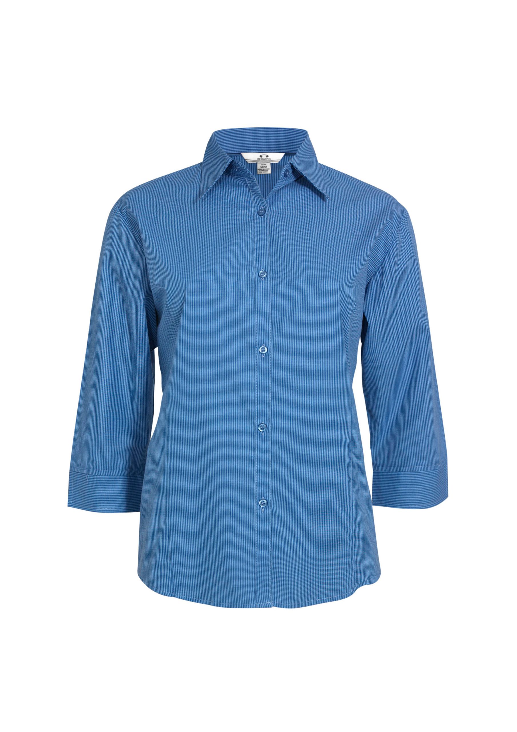 Womens Micro Check 3/4 Sleeve Shirt - Image 9