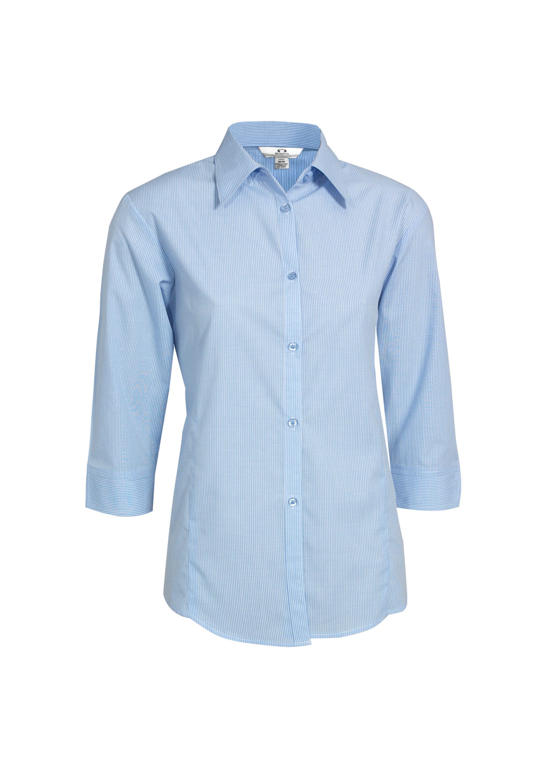 Womens Micro Check 3/4 Sleeve Shirt - Image 6