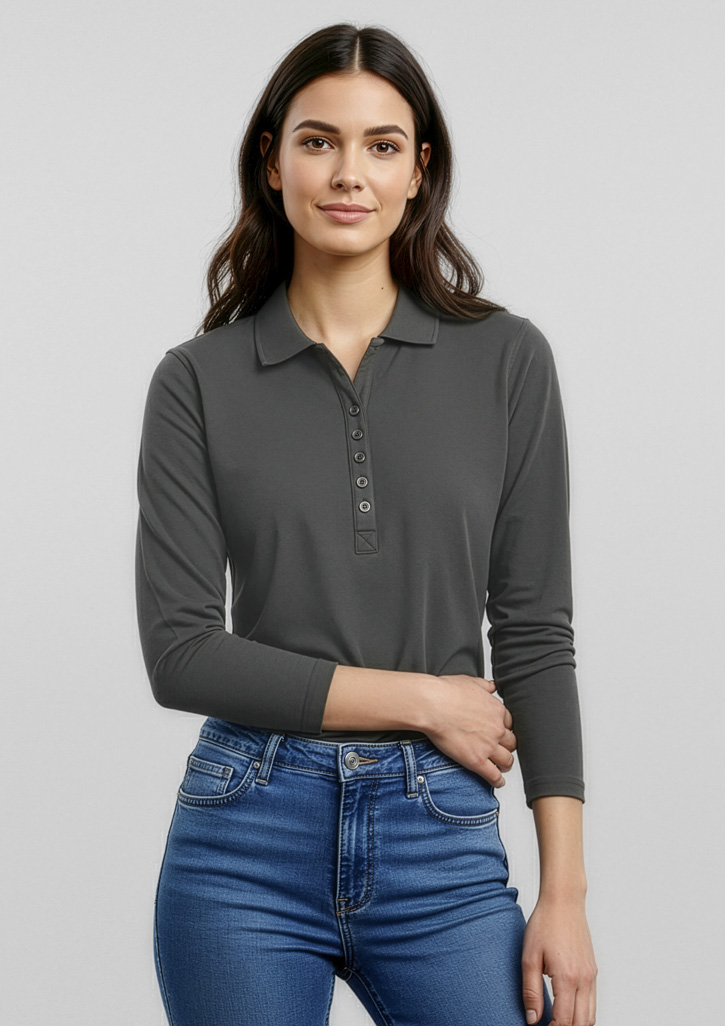 Crew Ladies Long Sleeve Polo - Image 5