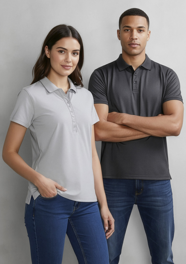 Womens Shadow Short Sleeve Polo - Image 3