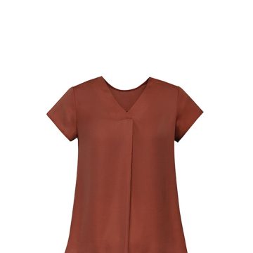 Womens Kayla V-Neck Pleat Blouse- Clearance
