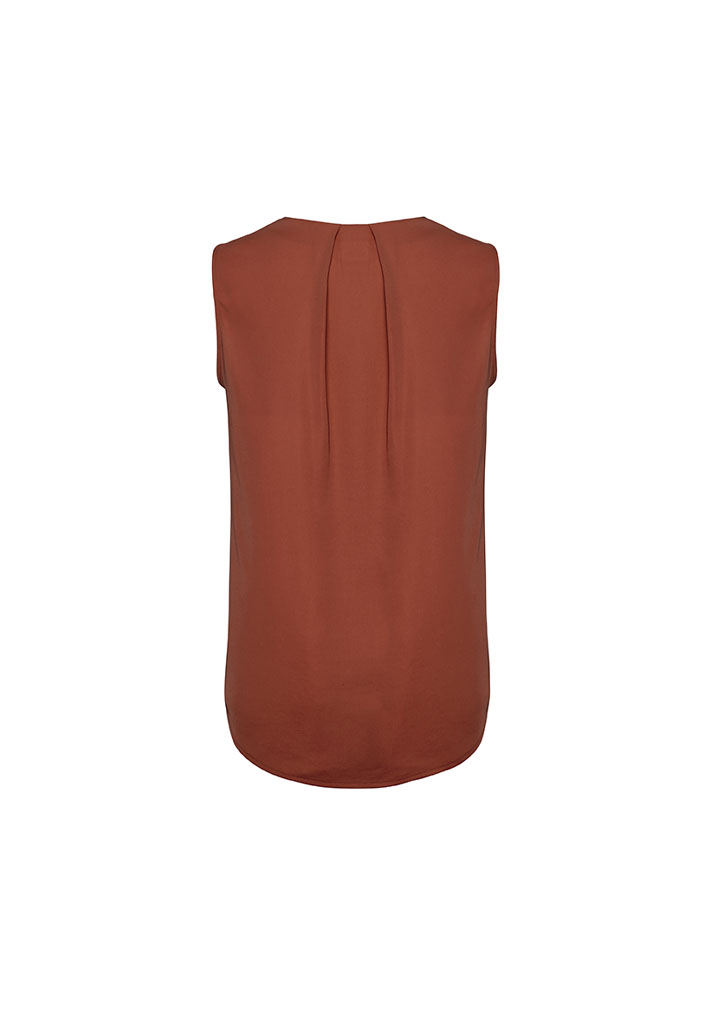 Womens Estelle Sleeveless Pleat Detail Blouse- Clearance - Image 3