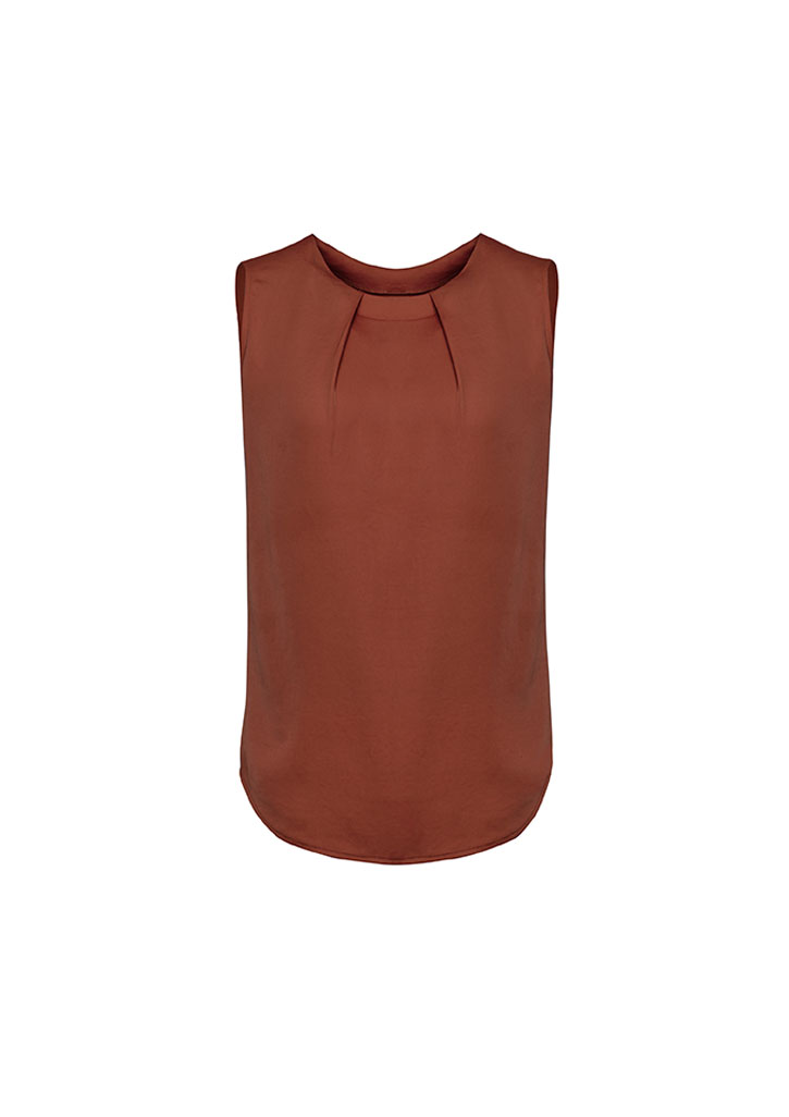 Womens Estelle Sleeveless Pleat Detail Blouse- Clearance