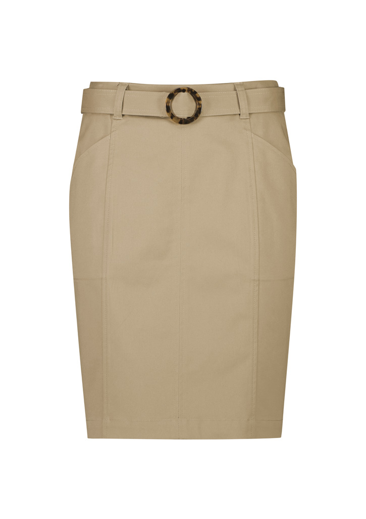 Womens Mid Waist Stretch Chino Skirt - Image 17