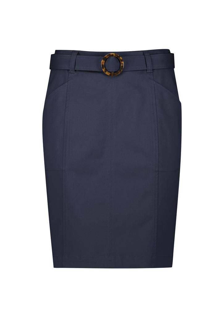 Womens Mid Waist Stretch Chino Skirt - Image 5