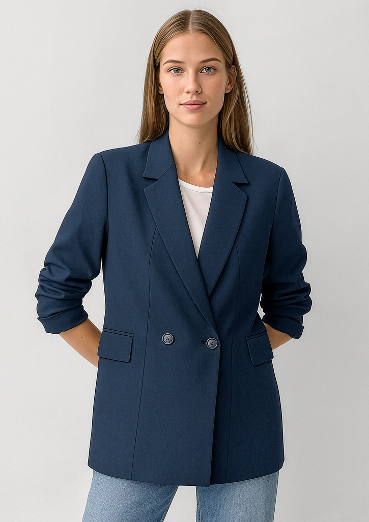 Womens Renew Double Breasted Longline Jacket - Image 4