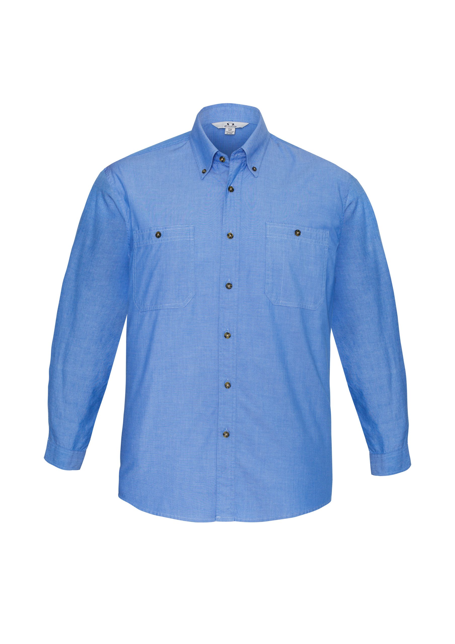 Mens Chambray Long Sleeve Shirt - Image 3