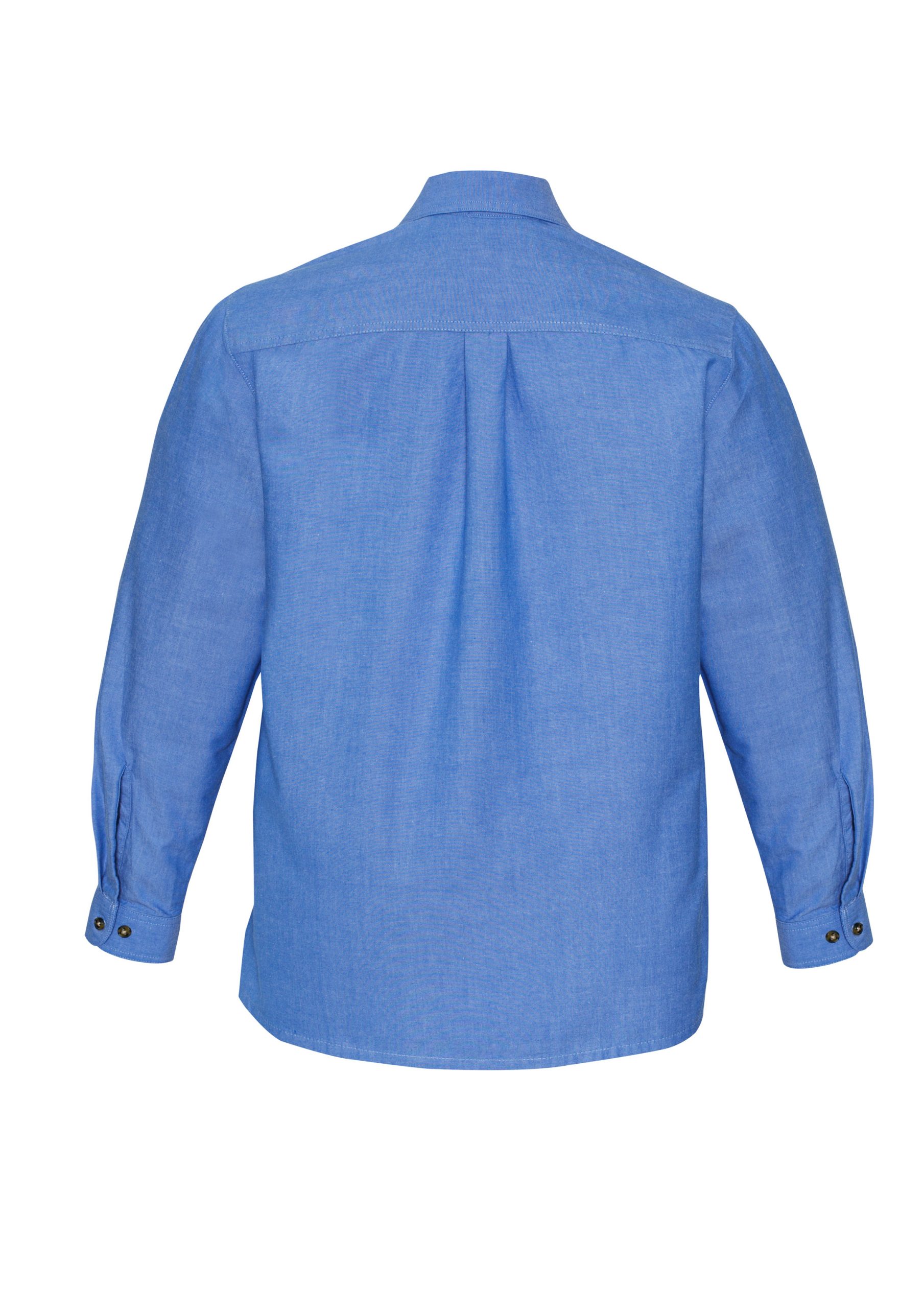 Mens Chambray Long Sleeve Shirt - Image 4
