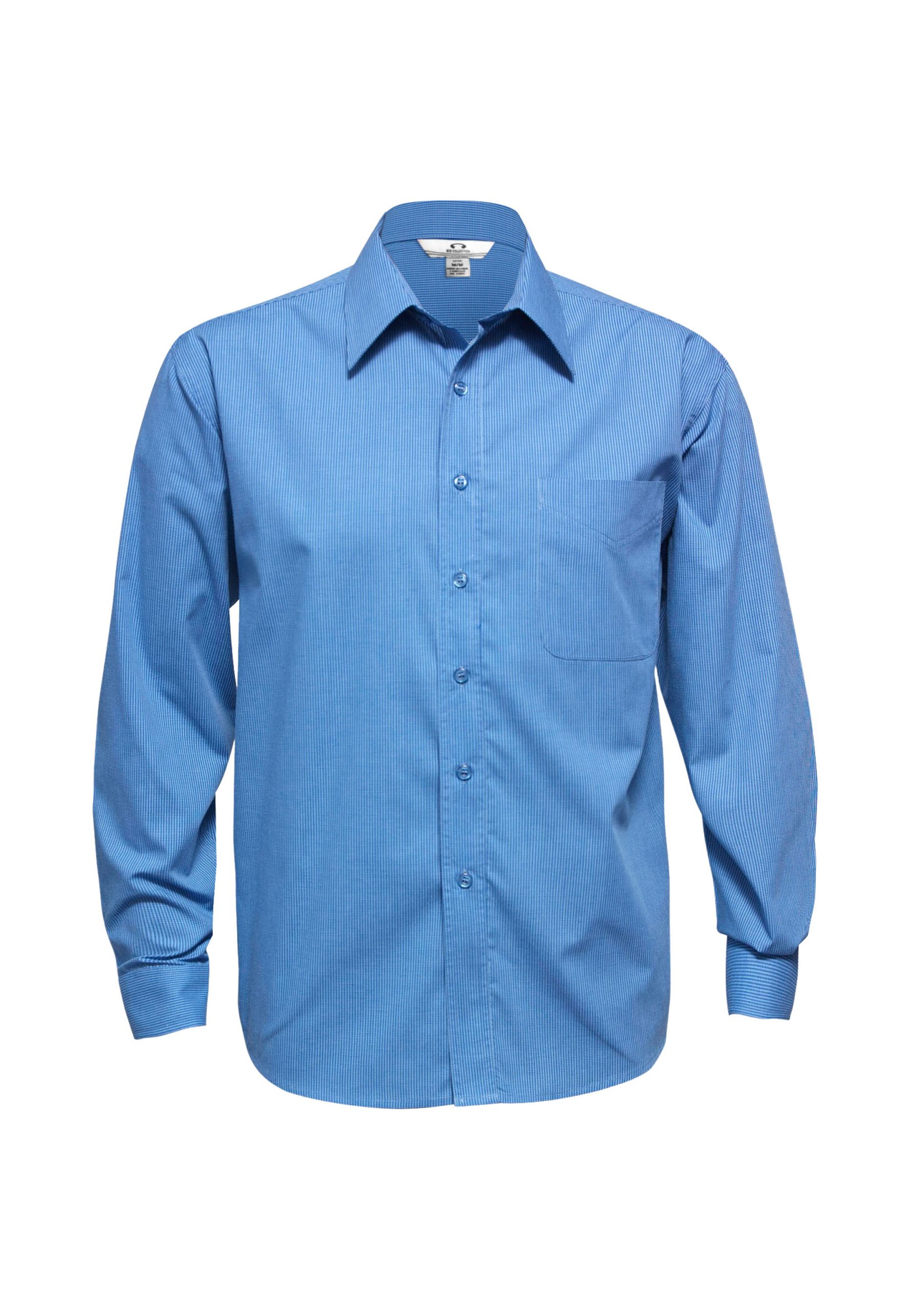 Mens Micro Check Long Sleeve Shirt - Image 9