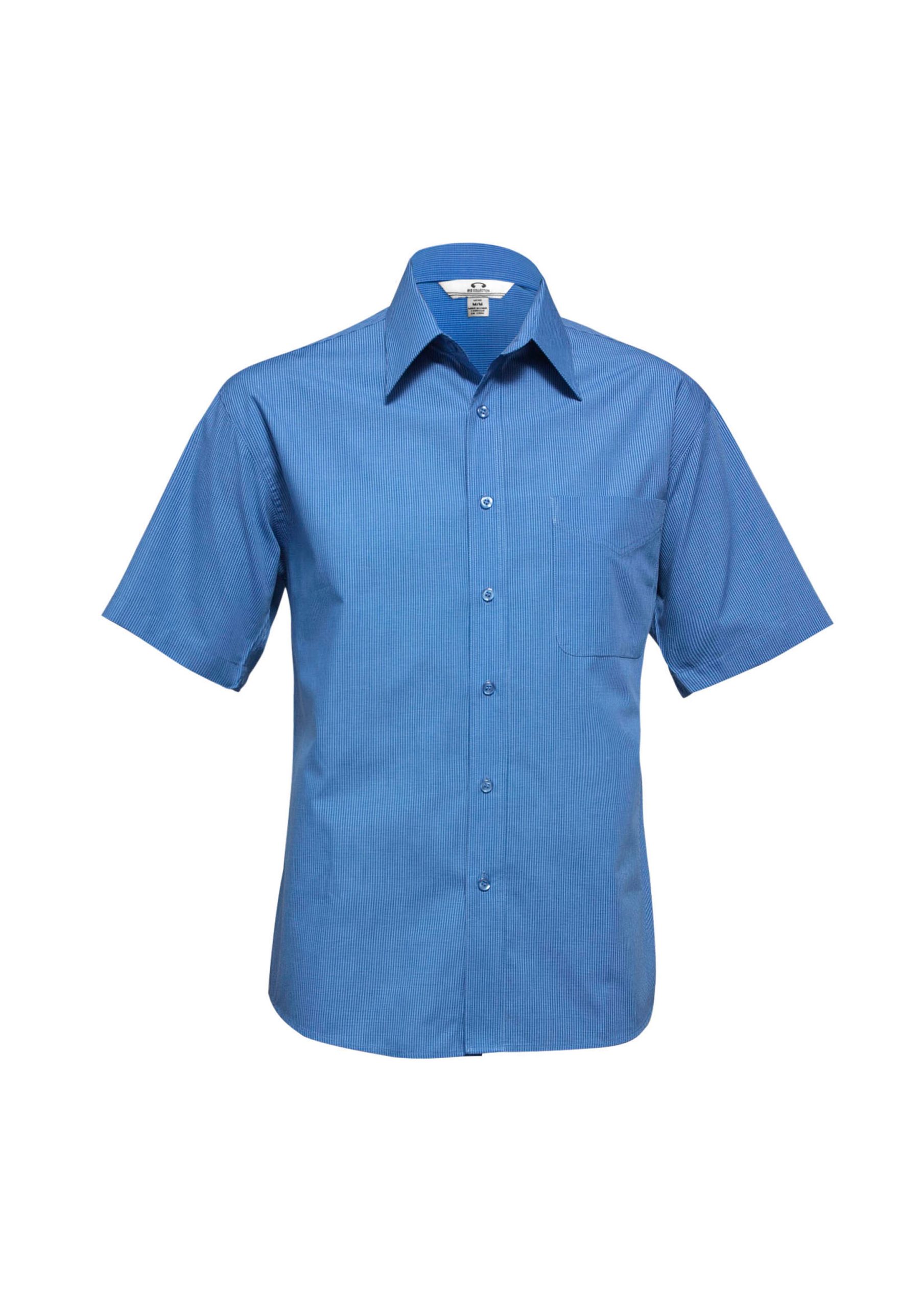 Mens Micro Check Short Sleeve Shirt - Image 5