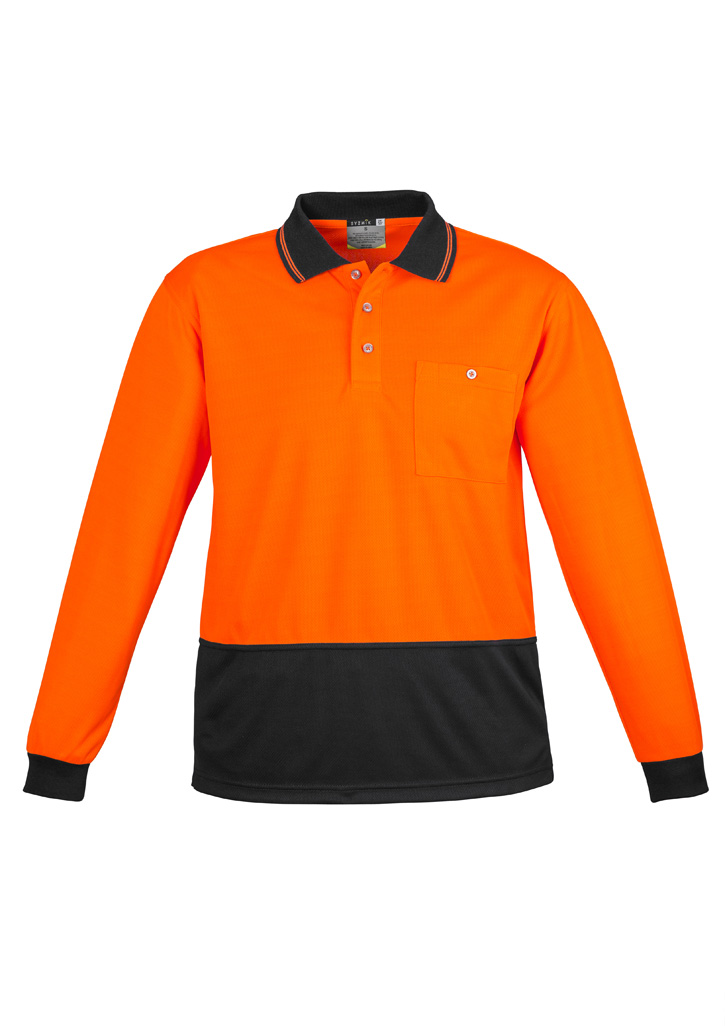 Unisex Hi Vis Basic Long Sleeve Polo - Image 4
