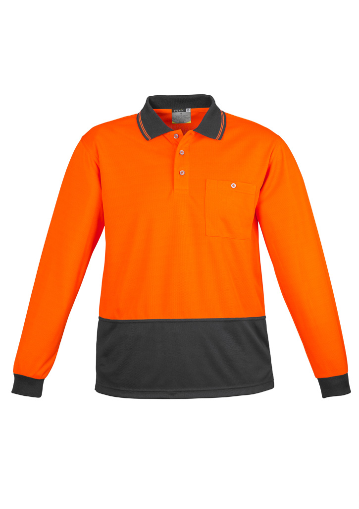 Unisex Hi Vis Basic Long Sleeve Polo - Image 8