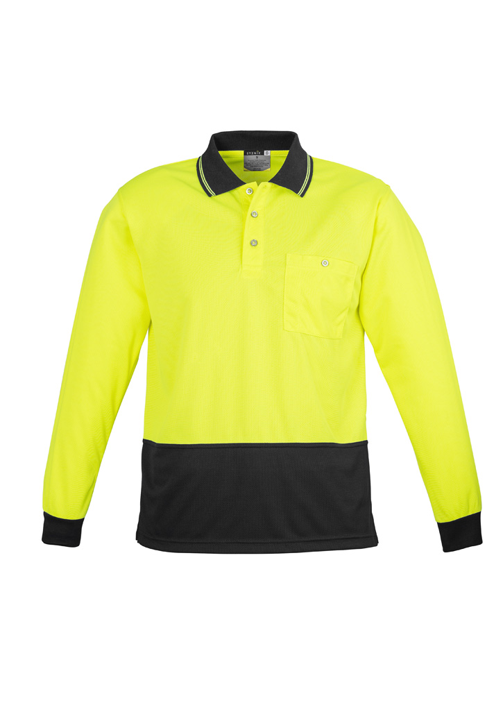 Unisex Hi Vis Basic Long Sleeve Polo - Image 6