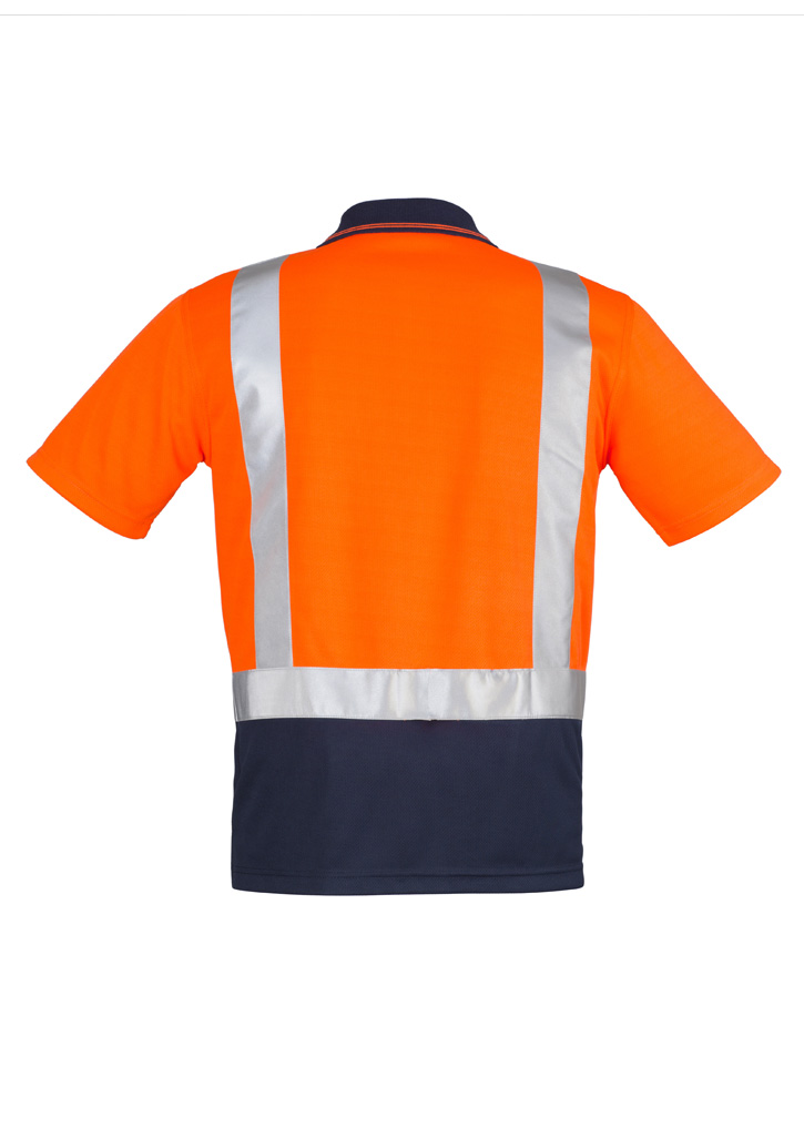 Mens Hi Vis Spliced Short Sleeve Polo - Shoulder Taped - Image 4